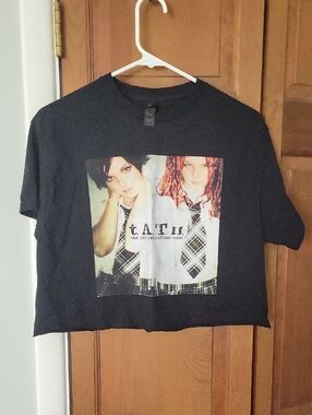 t.A.T.u. Graphic Crop Tee in Black